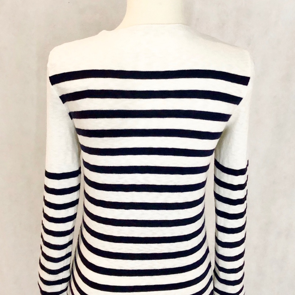 CELINE Striped Cotton Long Sleeve Mini Dress - Picture 5 of 7